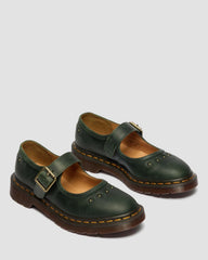 Mary Jane Flower Crazy Horse Leather Shoes