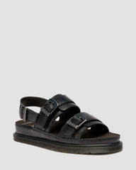 San Two Strap Leather Sandals