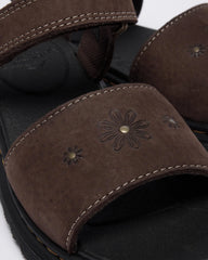 Toddler Marlowe Flower Debossed Nubuck Strap Sandals