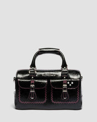 Top Handle Distressed Patent Leather Bag