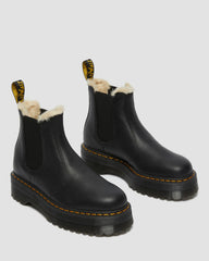 2976 Faux Fur Lined Platform Chelsea Boots