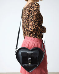 Kiev Leather Hardware Heart Shaped Bag