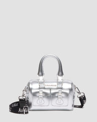 Mini Top Handle Bag Bag Silver Metallic Patent Lamper