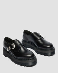 Retro Monk Quad Tumble Leather Strap Shoes