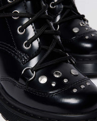 CHESNEY STUDDED BUTTERO LEATHER FLARE HEEL BOOTS