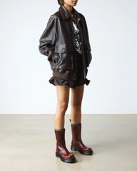 REJENA CROC EMBOSS LEATHER BOOTS