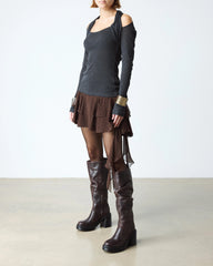 Kasey Kinsley Leather Knee High Heeled Boots