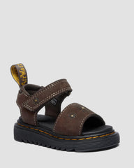 Toddler Marlowe Flower Debossed Nubuck Strap Sandals