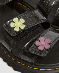 Junior Klaire Coated Glitter Velcro Sandals