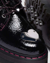 Jadon Distressed Patent Leather Platform Boots