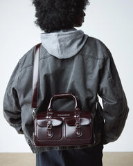 Top Handle Rub Off Leather Bag
