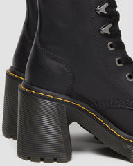 Jesy Sendal Leather Lace Up Flared Heel Boots