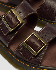 Josef Slide Grizzly Leather Sandals
