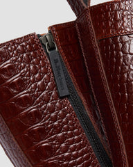REJENA CROC EMBOSS LEATHER BOOTS