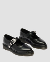 Elphie Mary Jane Buckle Atlas Leather Shoes