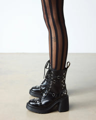 CHESNEY STUDDED BUTTERO LEATHER FLARE HEEL BOOTS