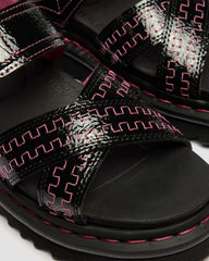 Voss II Distressed Patent Leather Sandals