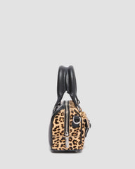 Mini Top Handle Leopard Print Bag
