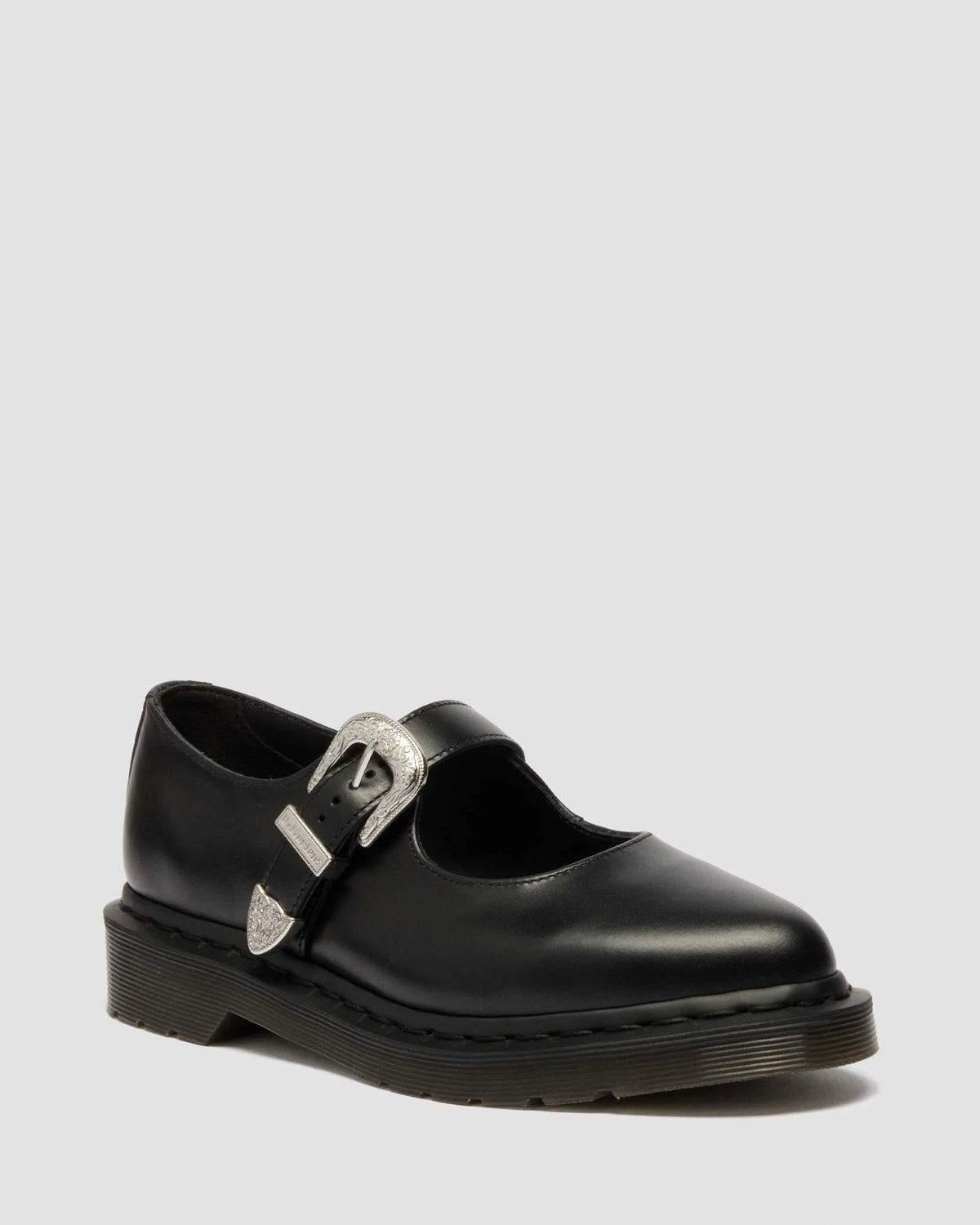 Elphie Mary Jane Buckle Atlas Leather Shoes
