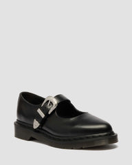 Elphie Mary Jane Buckle Atlas Leather Shoes