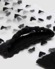 Short Heart Mesh Organic Cotton Blend Socks